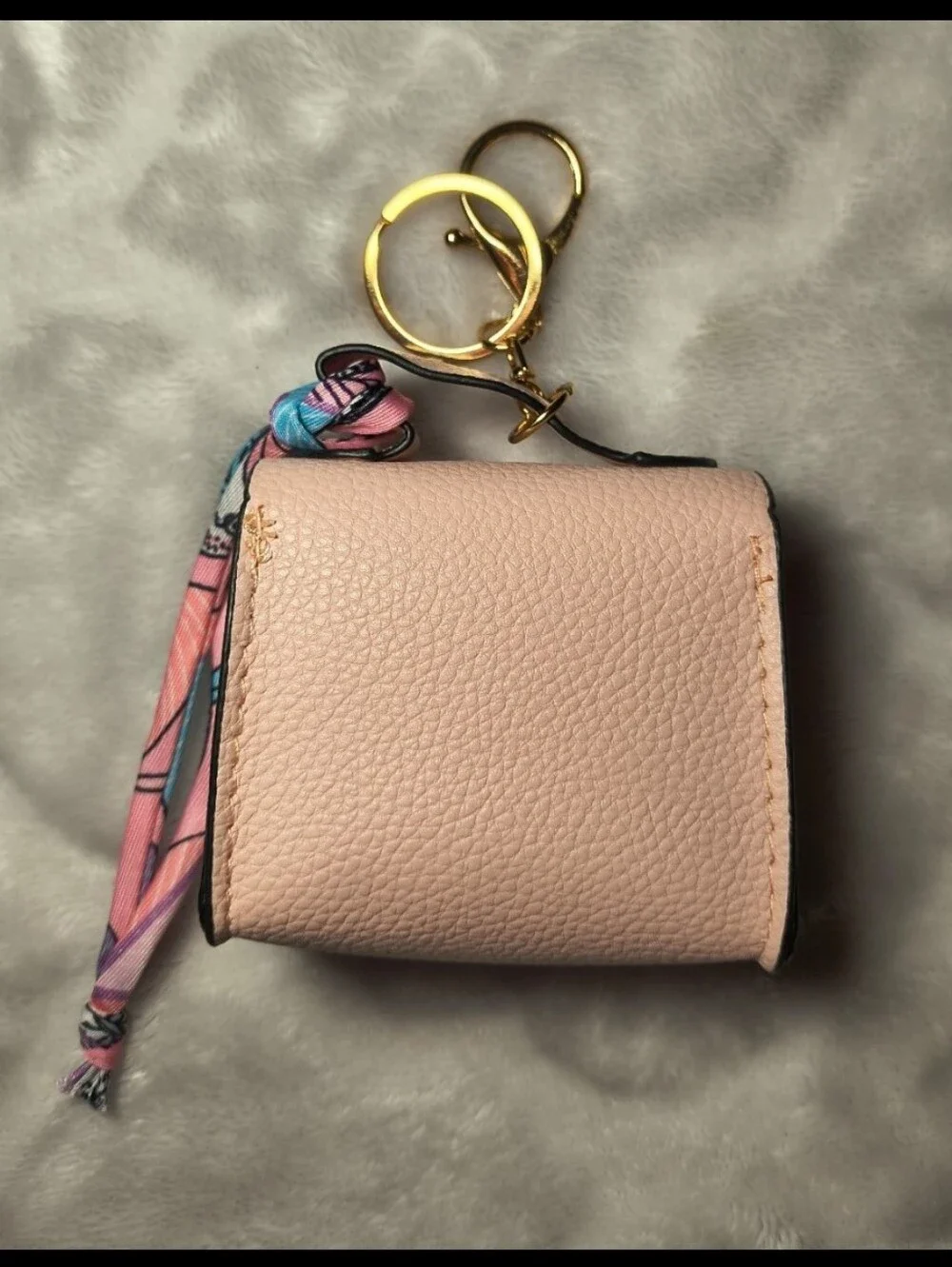 Pink and Gold Fashion Mini Coin Purse Keychain LIKE NEW
